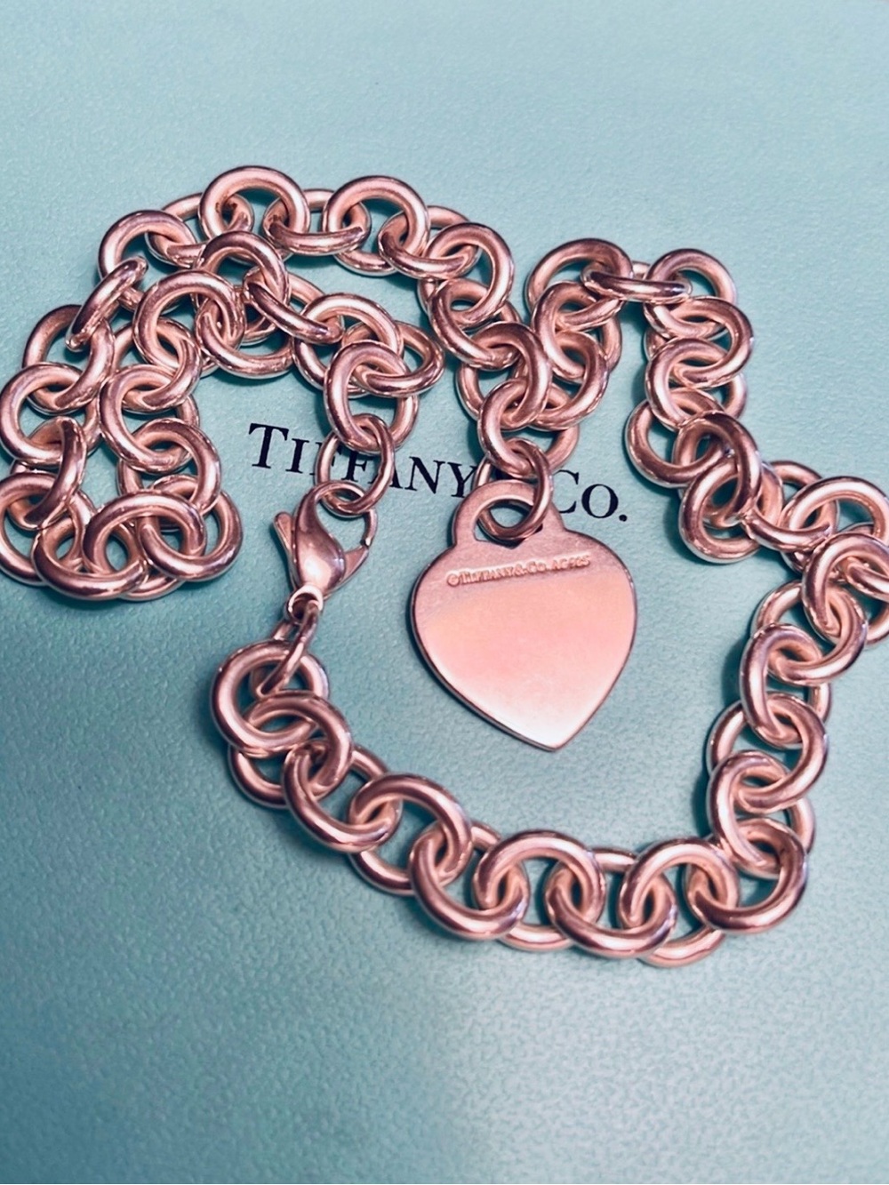 Tiffany & Co. Return to Tiffany Heart Tag Chain Link Necklace 925 - Picture 7 of 8